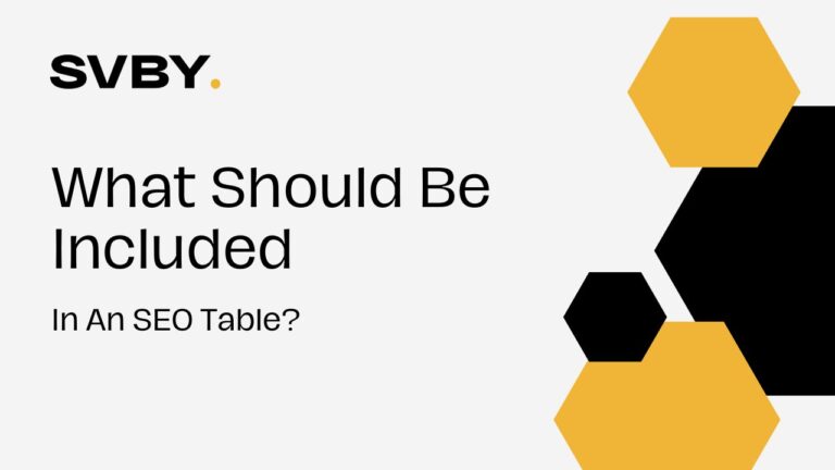 What Should Be Included In An SEO Table?